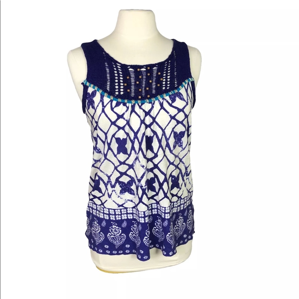 Anthropologie‎ Crochet beaded Festival Boho top
